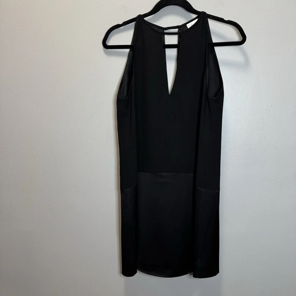 Parker Women's Dress Size XS keyhole Dress Black Mixed Media Lined
